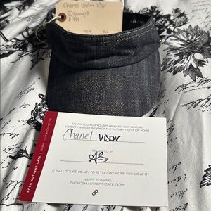 Authentic  Chanel Denim Visor! No call outs! authentication approved
